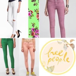 4 Pairs of Pastel Skinny Jeans Free People H&M
